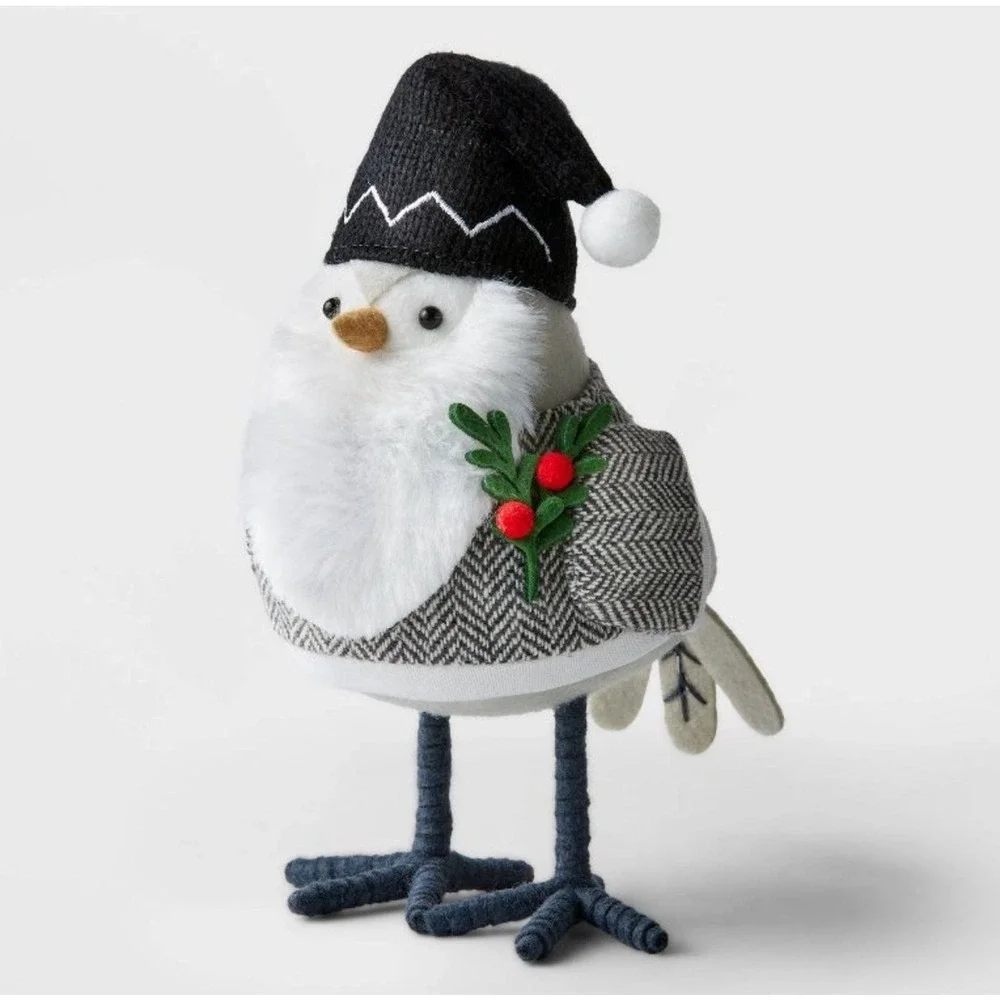 Target Wondershop Iskall Christmas Bird Winter Beard Holly Black Fabric Hat 2022